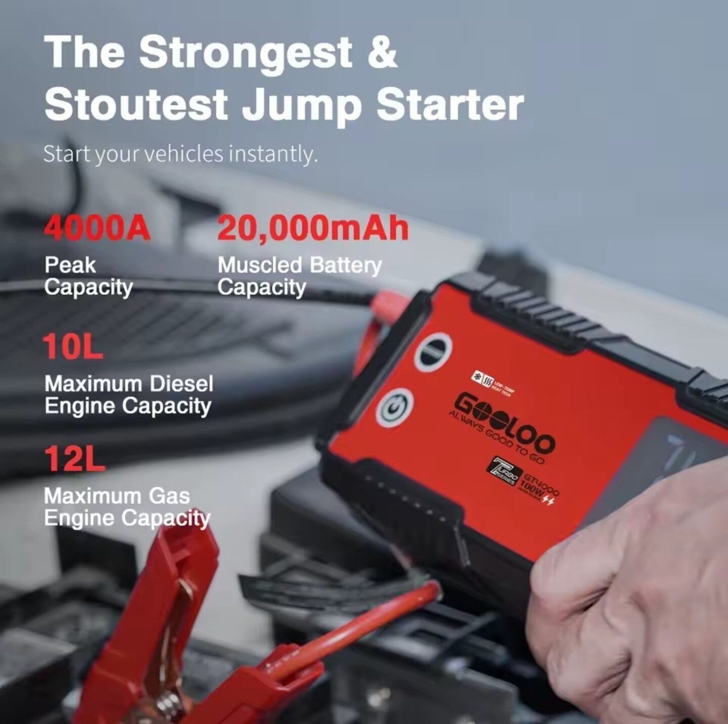 SAR 499, GOOLOO GT-4000 CAR JUMP STARTER POWER BANK