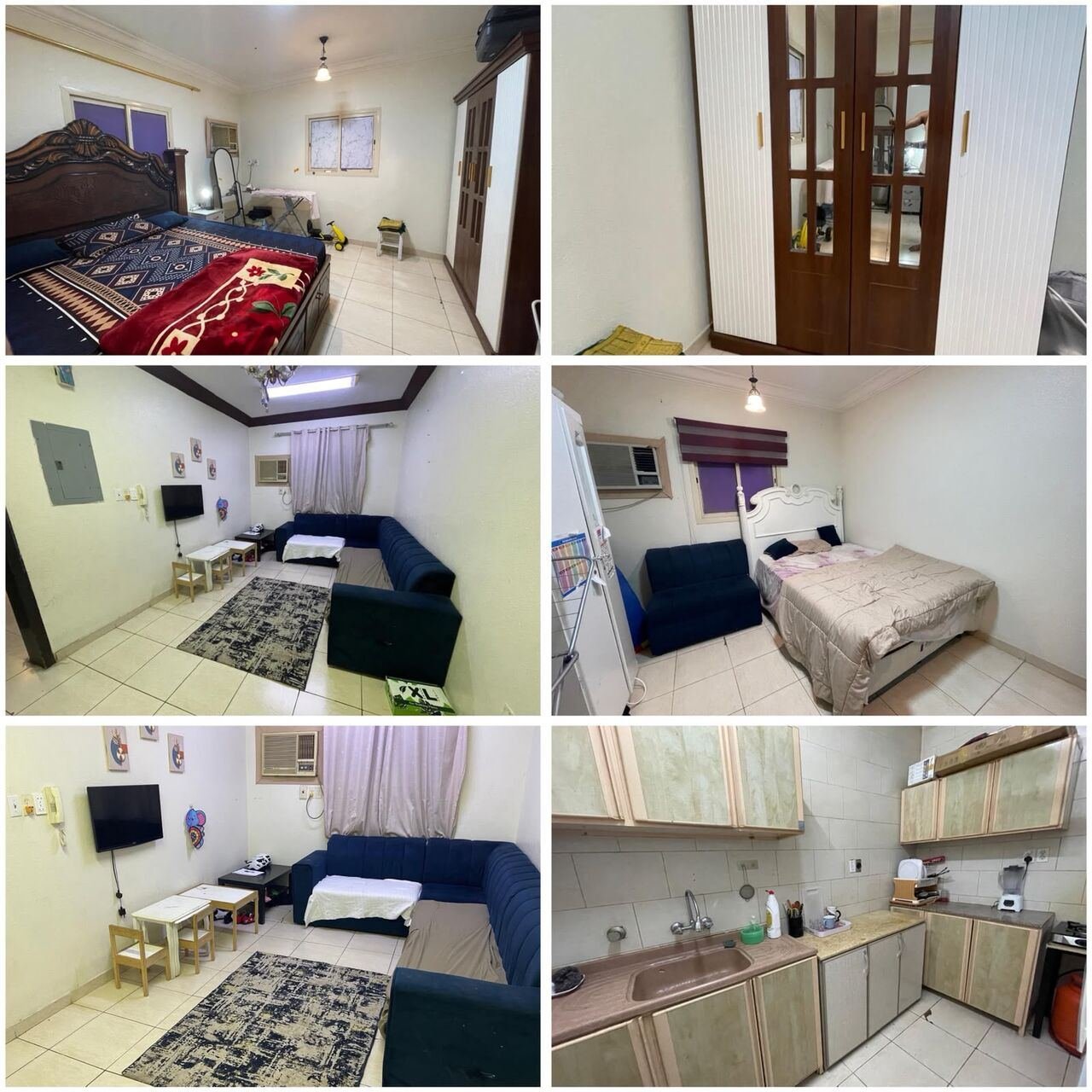 SAR 1441/month, Furnished, 2 BR, Furnished 2 BHK Flat For Rent - Two Rooms , Kitchen , Hall, One Bathroom.