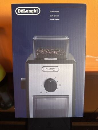 SAR 270, DeLonghi KG89 Burr Coffee Grinder — Brand New / Never Used