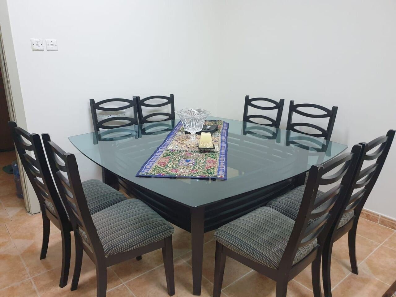 SAR 1000, 8 Seat Dining Table(Glass Top)