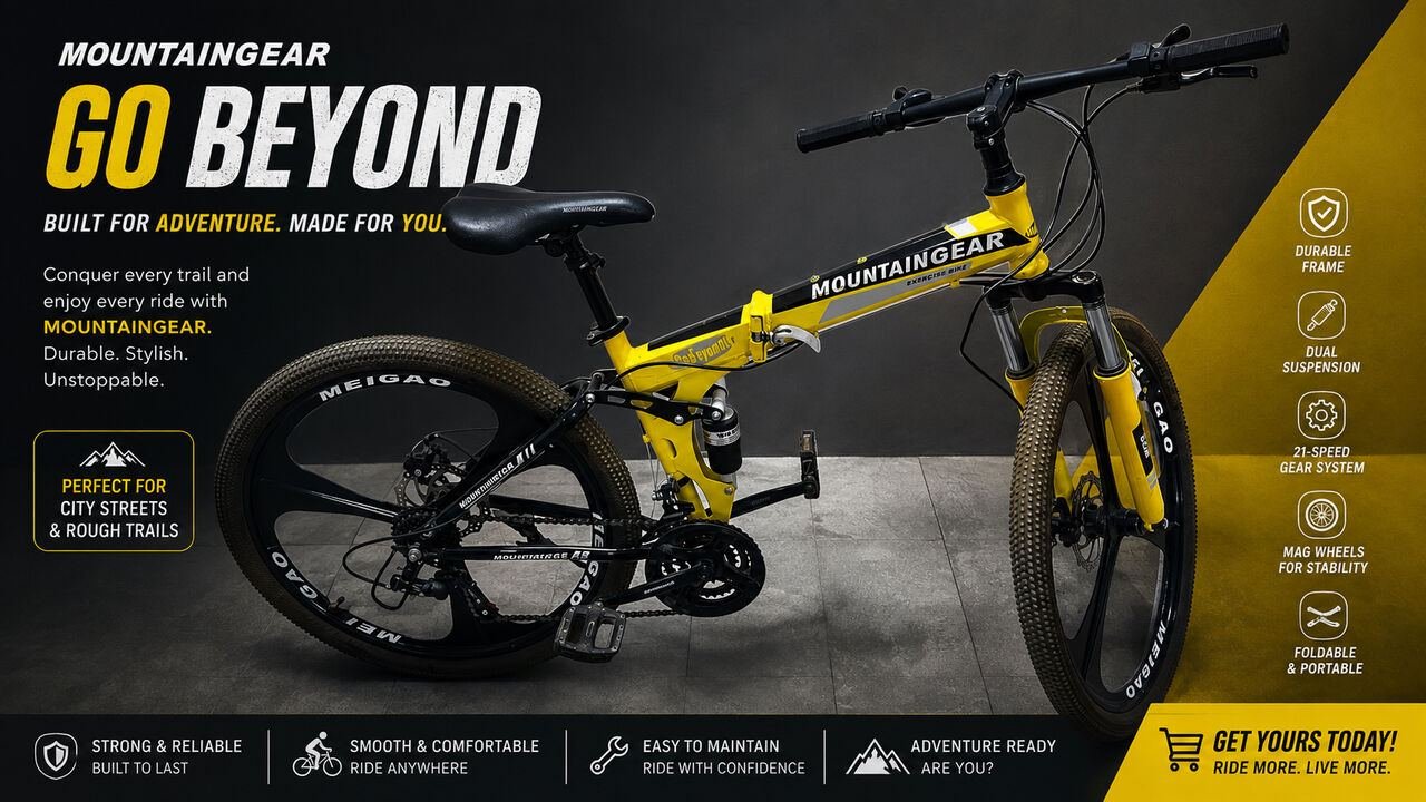 SAR 600, 🚲 SAR 600 | MountainGear Foldable Cycle – Dual Suspension 🔥 Foldable Design