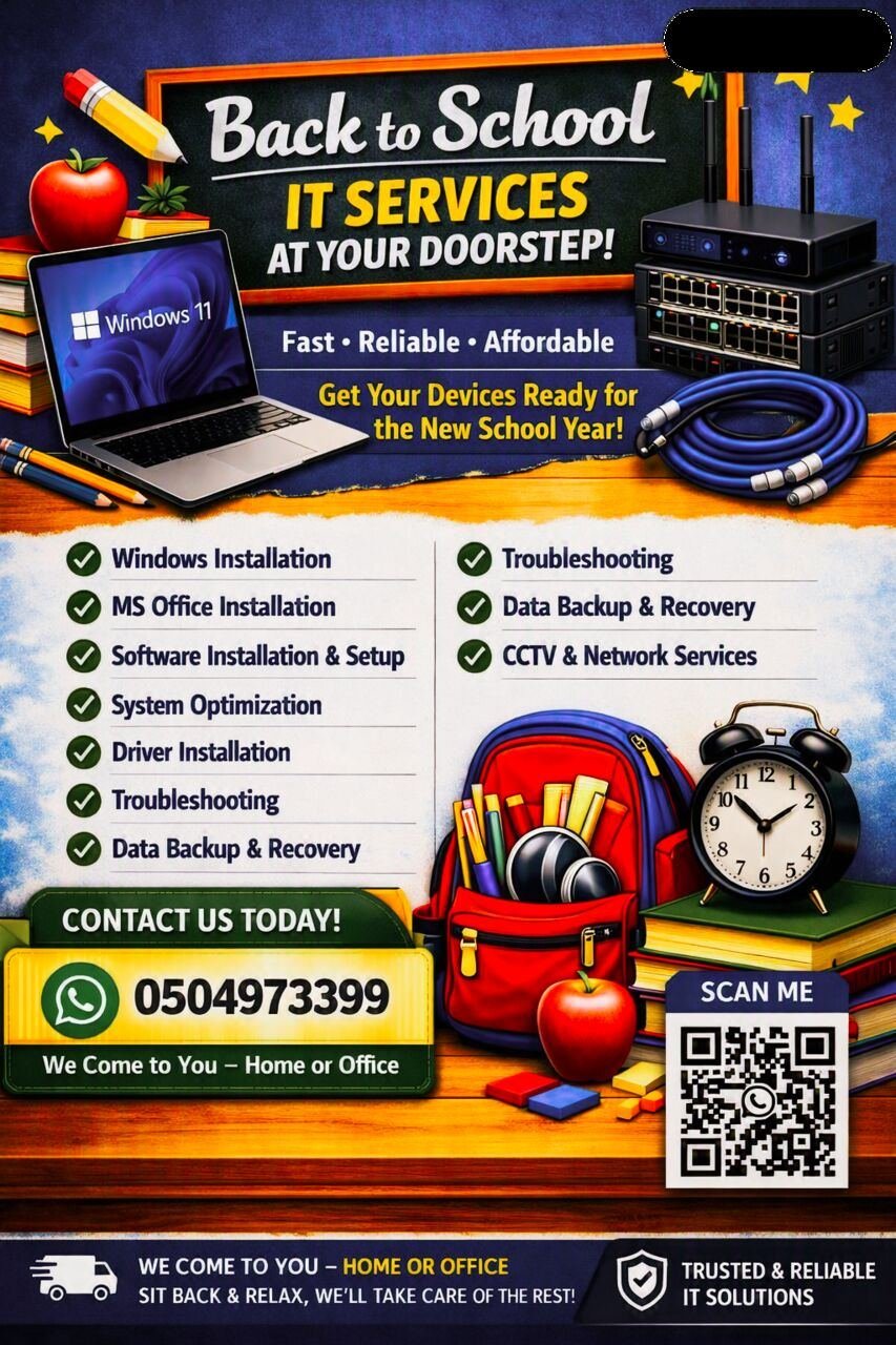 SAR 150, 🎓 Back To School – IT Services At Your Doorstep!
