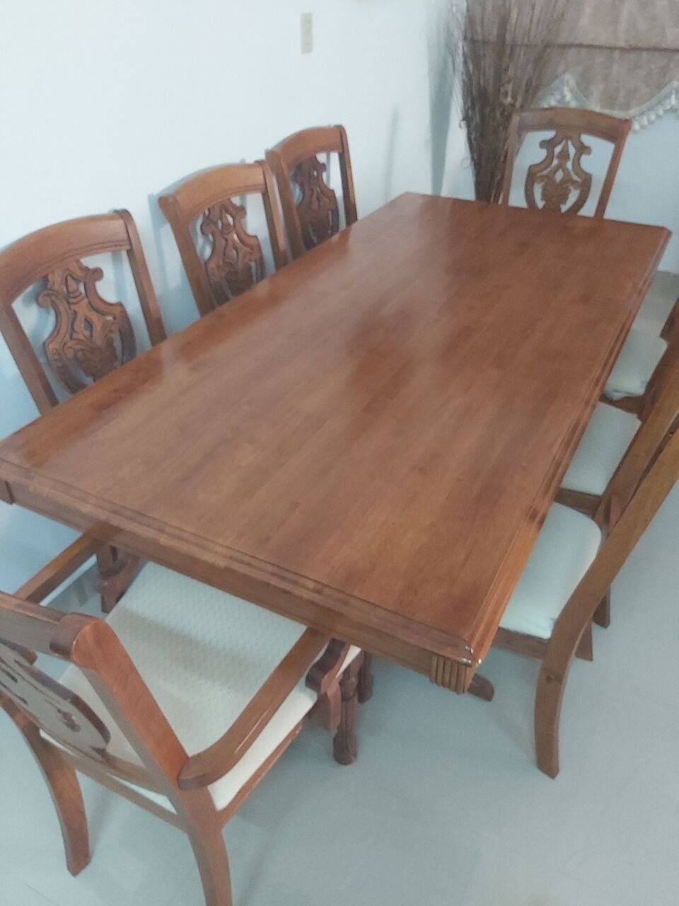 SAR 875, Malaysian Wooden Dining Table With 8 Chairs Heavy Duty In - New Condition