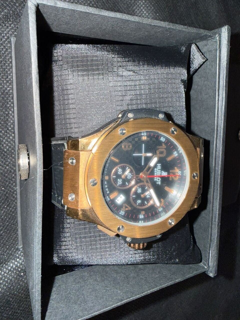 SAR 800, Hublot Big Bang Chronograph, Likely The Big Bang Gold Ceramic 44 mm Model