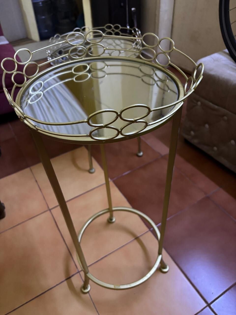 SAR 200, Gold-finished Metal Table (2 Sets)
