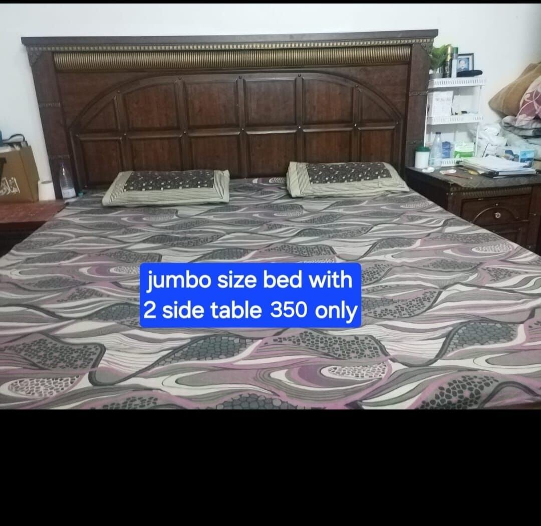 SAR 350, Jumbo Size Bed With Side Table