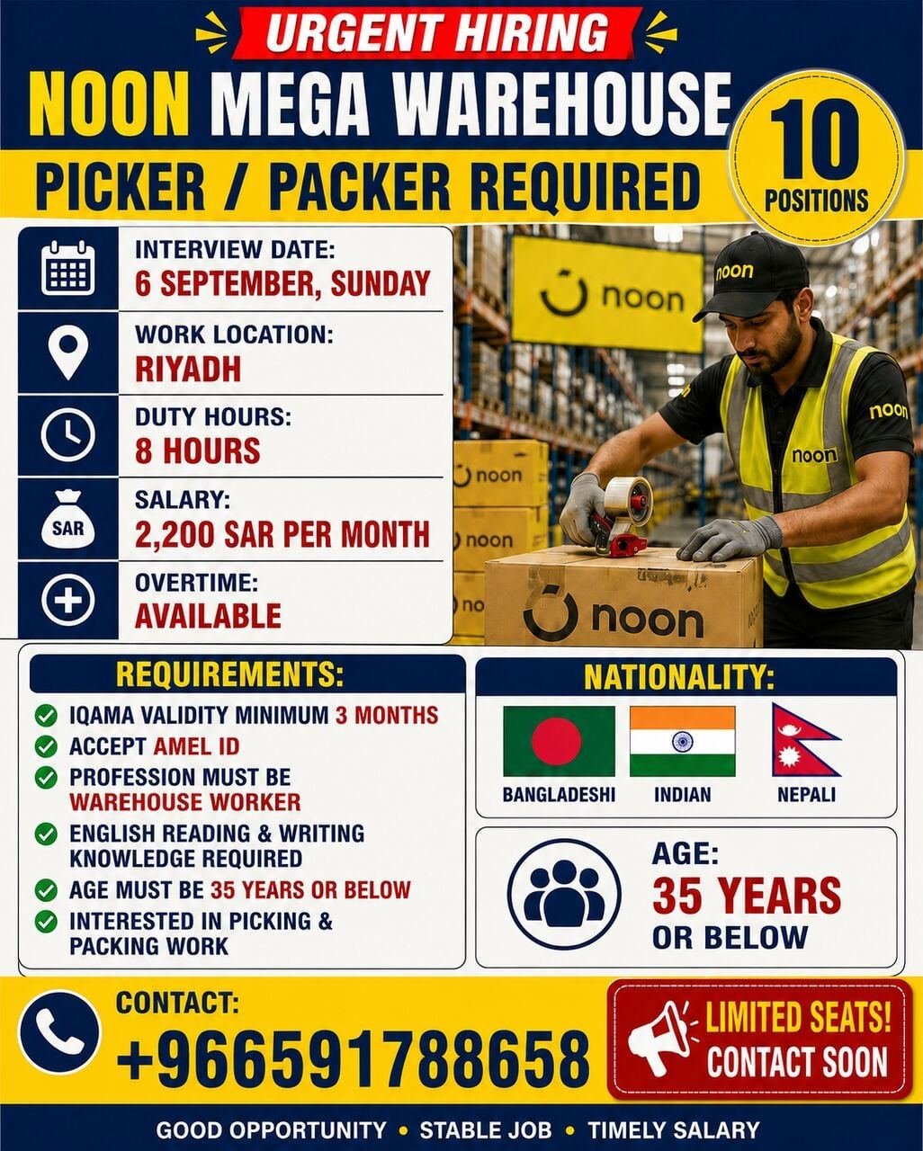 Immediate Hiring Logistics Employer