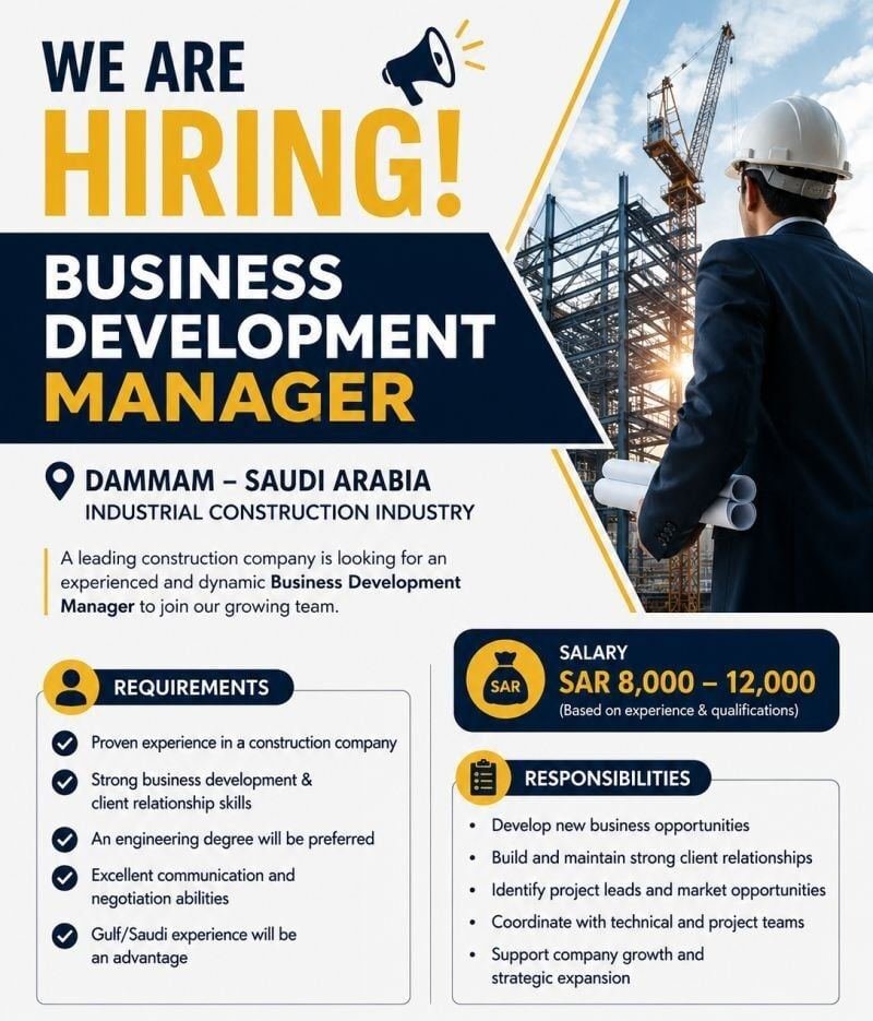 Business Development Manager - Construction Company