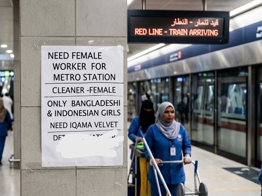 Female Job Available- Riyadh Metro Rail Cleaner