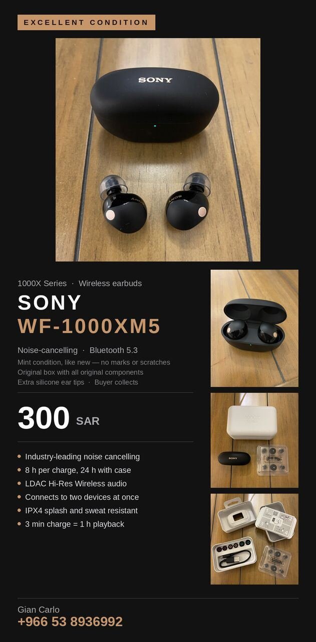 SAR 300, Sony WF-1000XM5 Earbuds