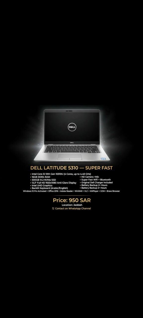 SAR 950, I5---10 Gen---16 Gb Ram---512 Gb M.2 Ssd
