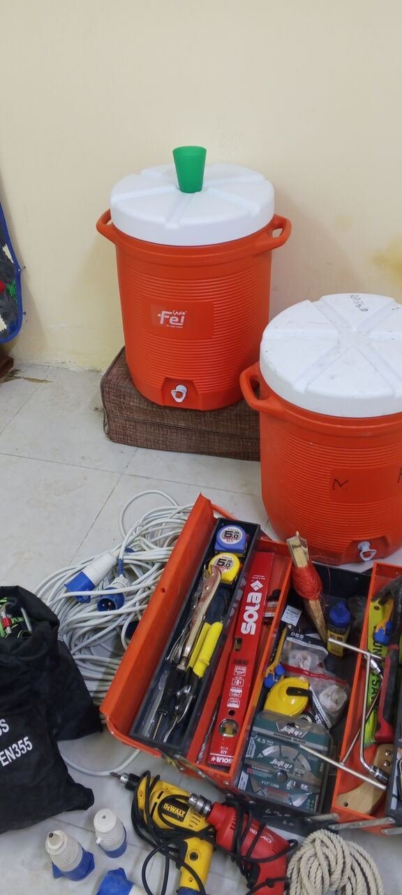 SAR 1, Gybsum Board Tools Box , Water Cooler, Safety Material, Full Body Harness Etc