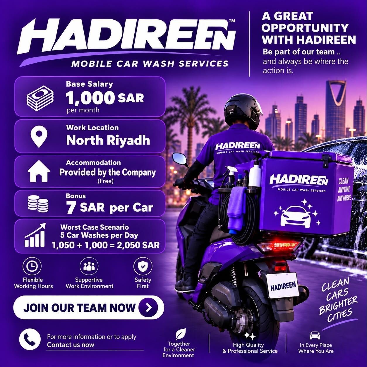 Mobile Car Wash Service Staff / Motorbike Car Cleaners