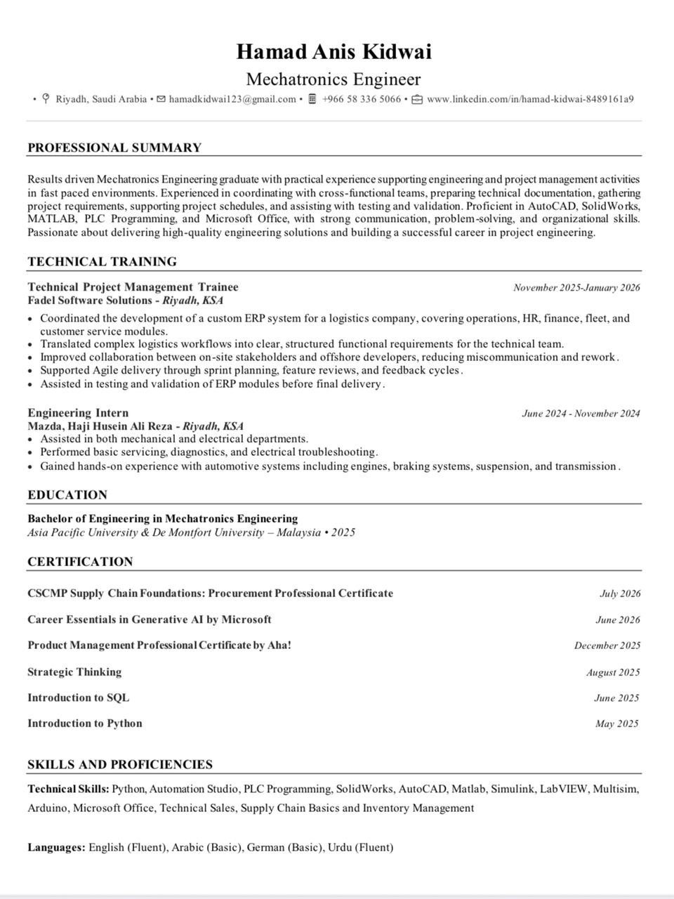 Engineering Graduate Looking For Job