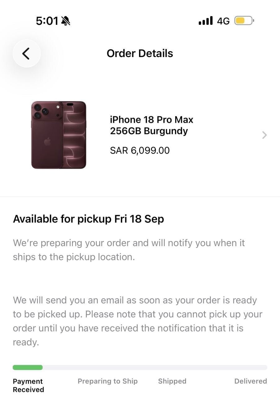 SAR 6850, Iphone 18 Pro Max Burgundy