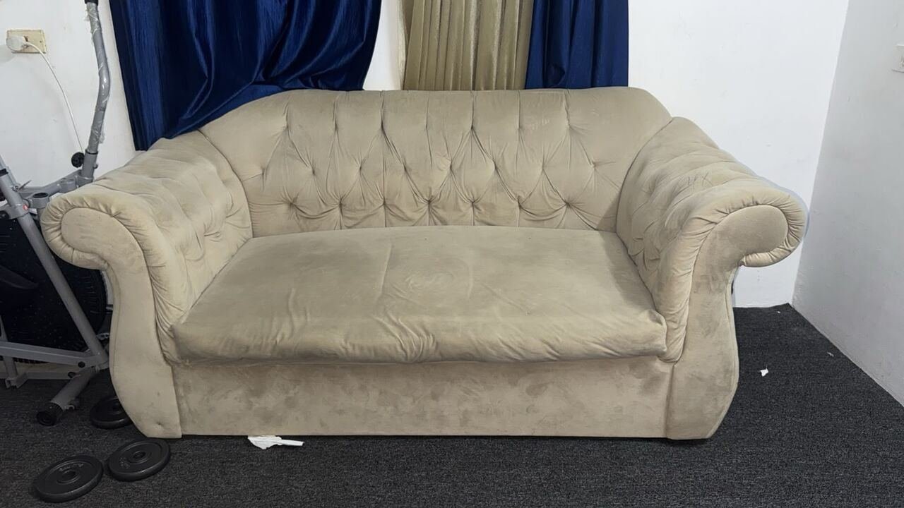 SAR 100, Pickup Only - Final Price - Sofa Set Beige 2-Piece Sofa Set