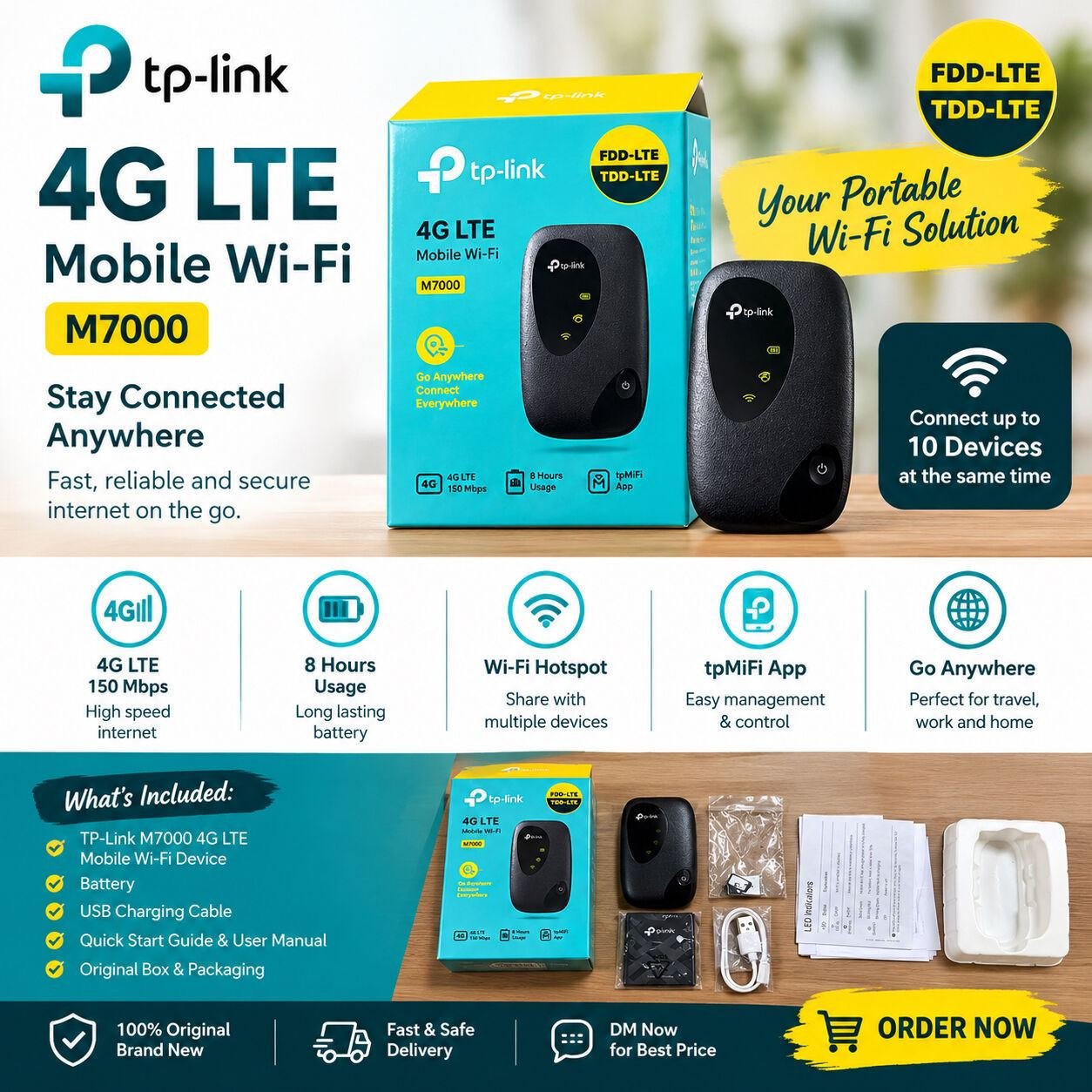 SAR 120, TP-Link M7000 4G LTE Mobile Wi-Fi — For Sale