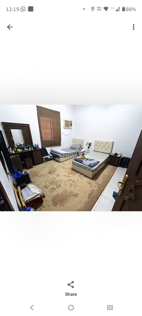 SAR 1000/month, 1 Room For Becholar In Flat Of 3 Room