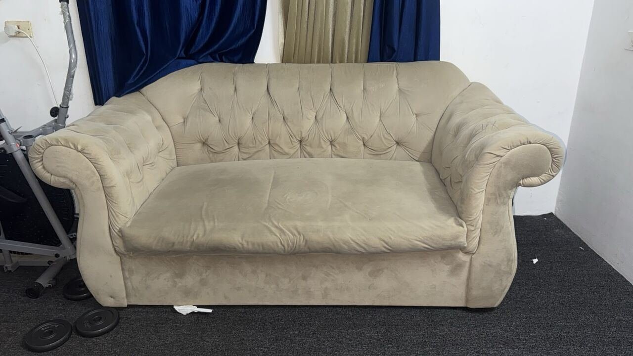 SAR 100, Pickup Only - Offer Price - Sofa Set Beige 2-Piece Sofa Set