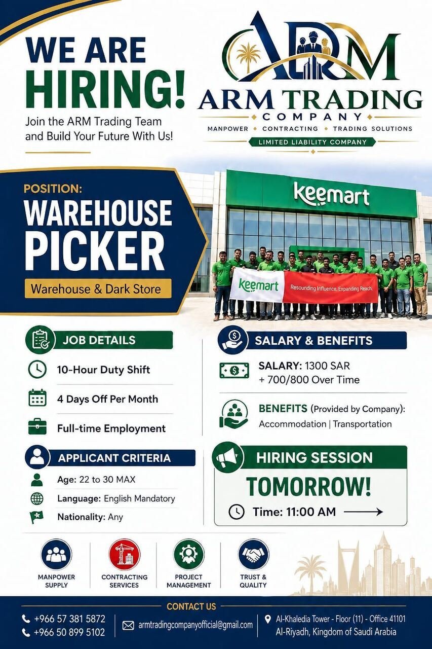 Hiring! Warehouse Pickers For Keemart!