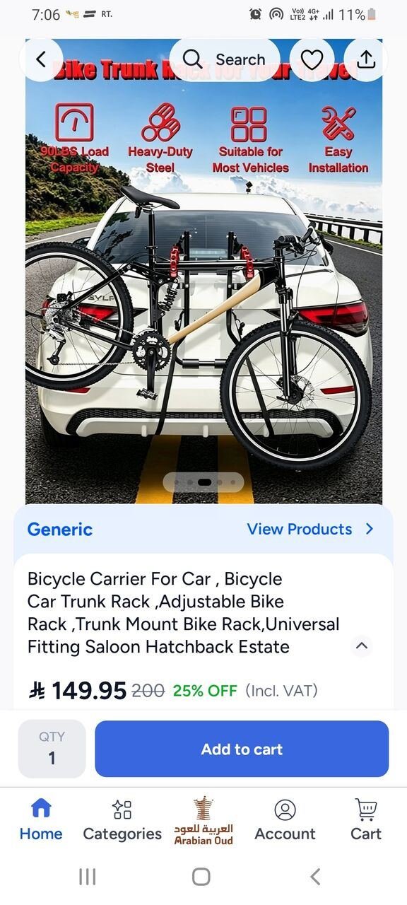 SAR 60, Car Carrier Stand For Bicycle