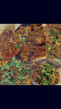 SAR 140, Pakistani Homemade Food At Your Doorsteps( Monday Menu)