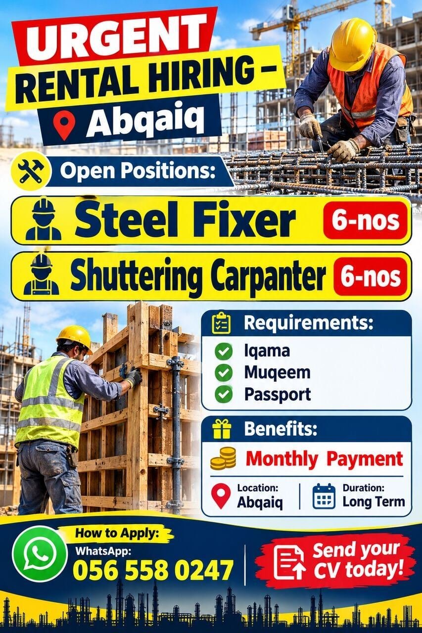 Steel Fixer And Shuttering Carpenter
