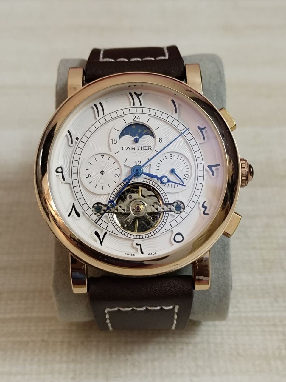 SAR 250, Cartier Gold-tone Open-heart Automatic Watch First Copy