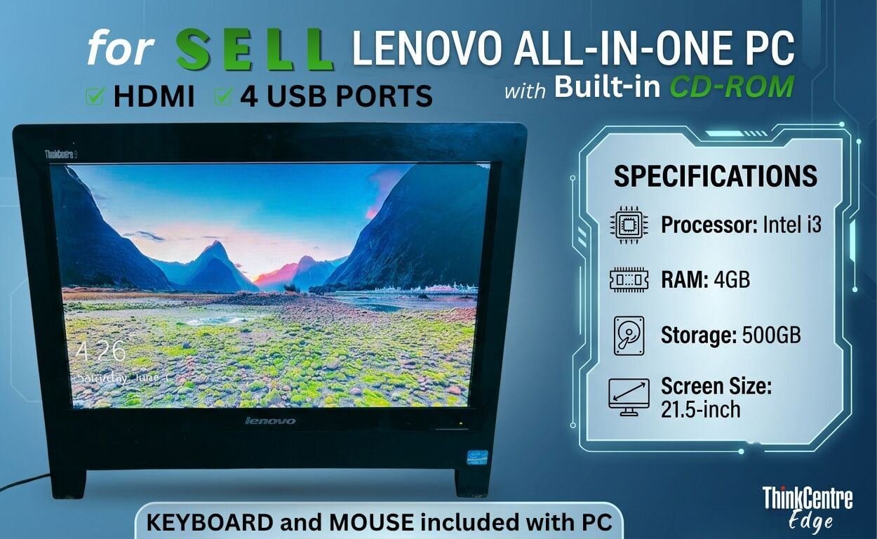 SAR 450, Lenovo All-in-1 PC/Computer For Sell Excellent Condition
