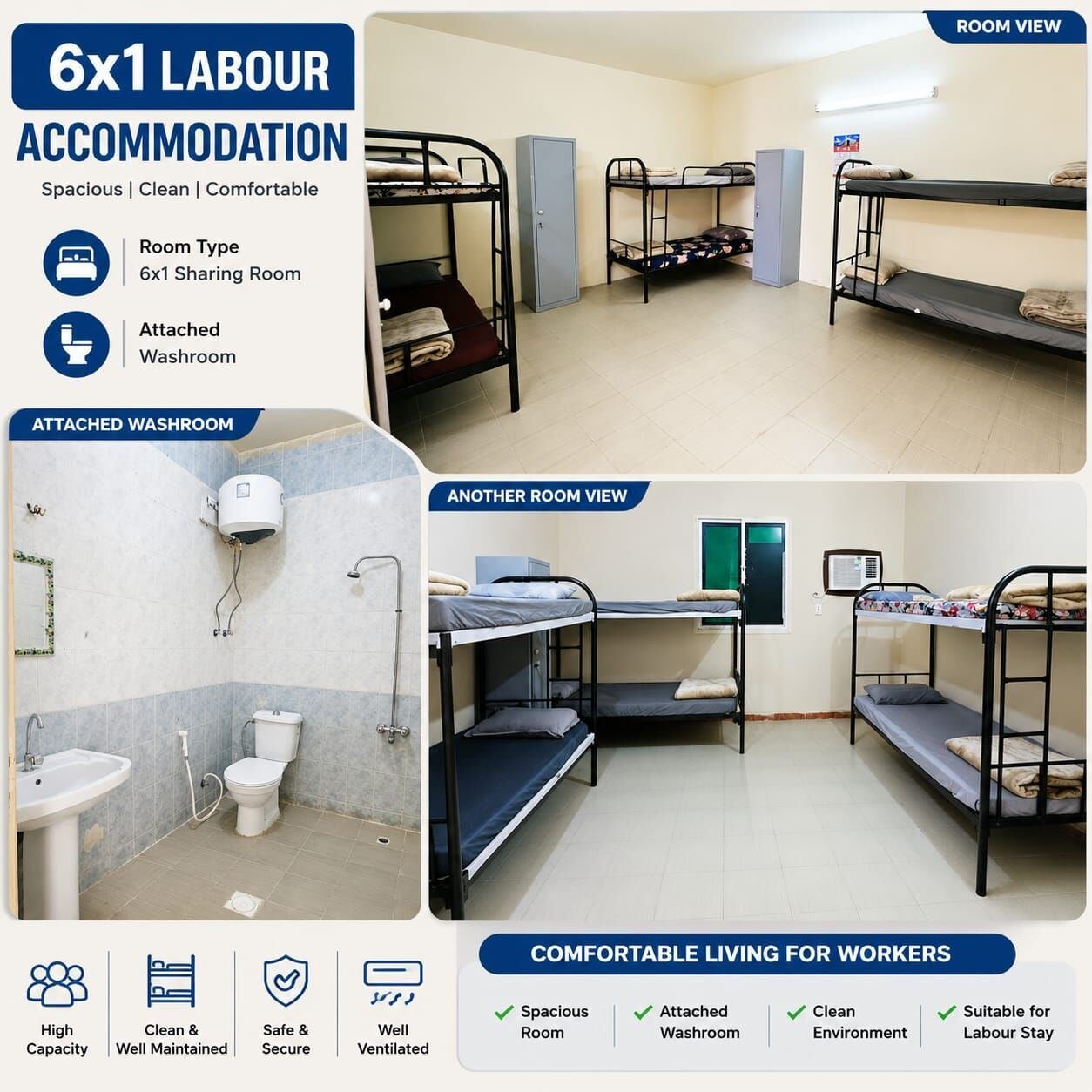 SAR 1000, 200 Sq. Feet, All Facility Staff Accommodation (Senior,Labor,Executive Camp Provider).Call 0507050393