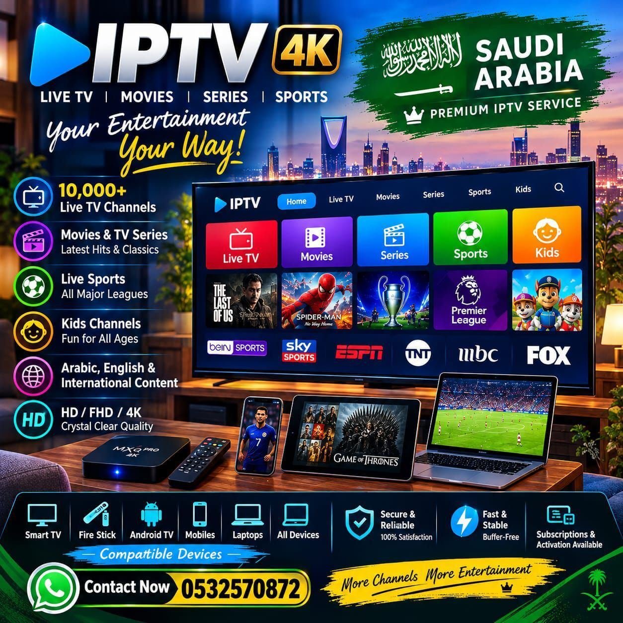 High-Definition IPTV For Smart TV Tailored For Expats In KSA