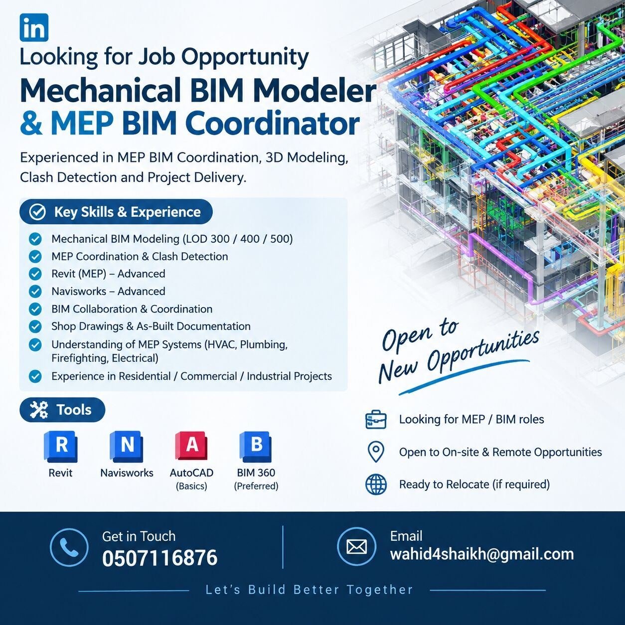 MEP BIM COORDINATER And MECHANICAL BIM MODELER
