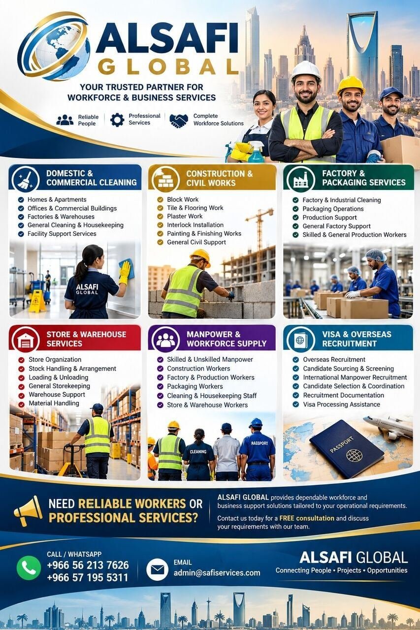 ALSAFI GLOBAL – Construction, Factory & Manpower Services In Riyadh