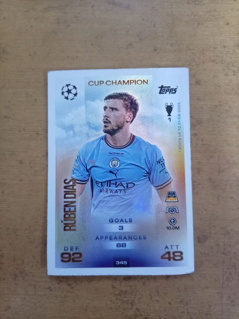 SAR 165, Match Attax Trading Card Game Ruben Dias Card