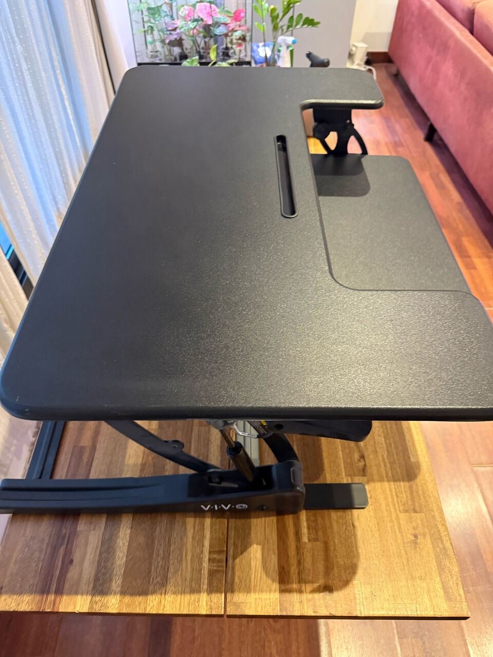 SAR 450, VIVO Height Adjustable 42 Inch Stand Up Desk Converter, Quick Sit To Stand Tabletop Dual