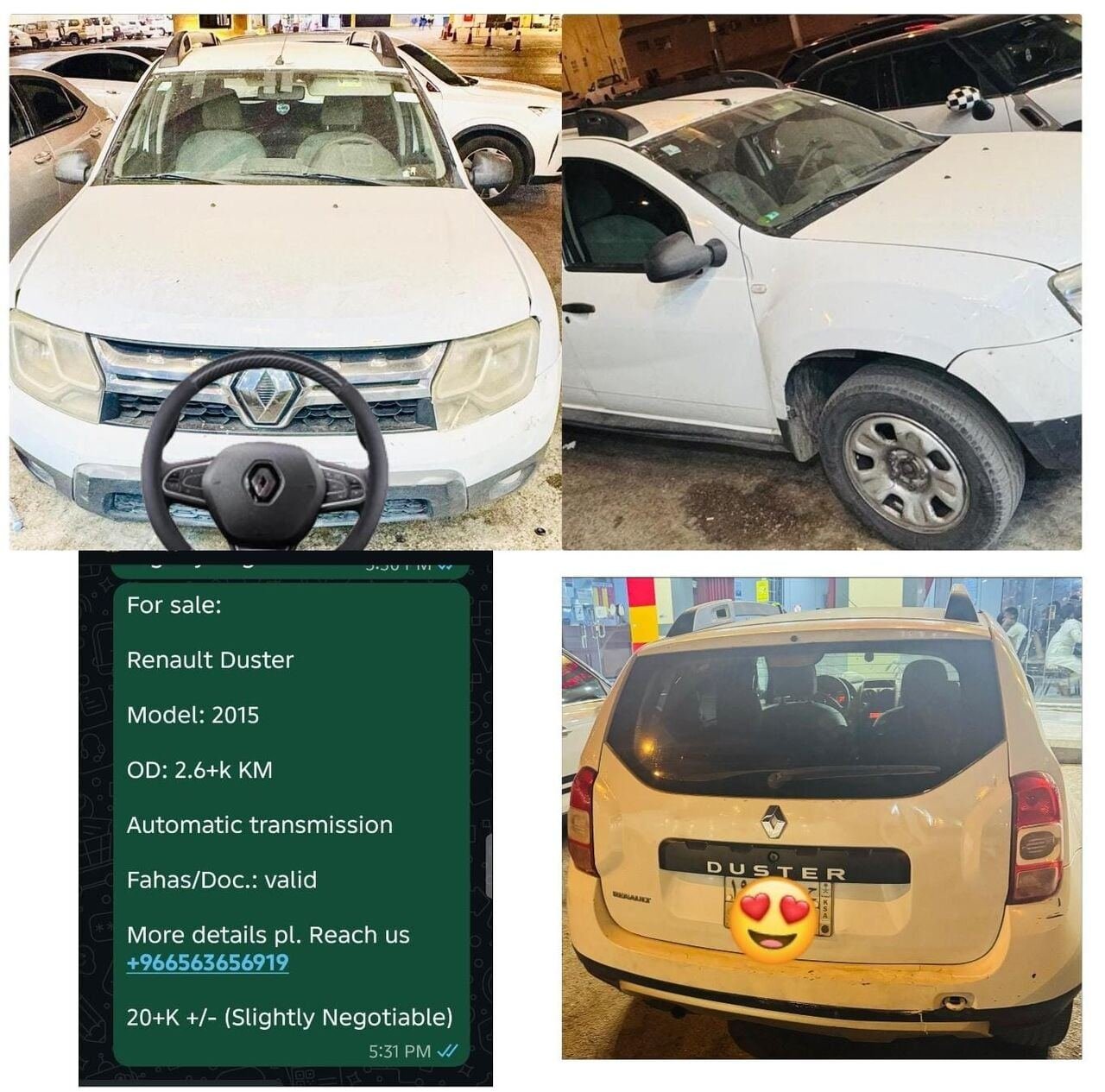 SAR 100, Renault Duster, 2026, Automatic, 26 KM, FOR SALE — At 2000 SAR🚗