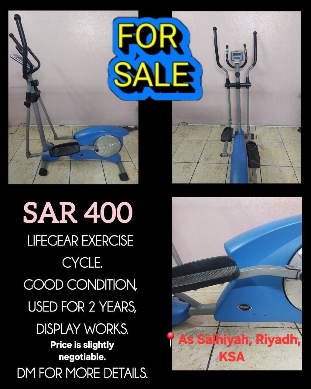 SAR 400, Lifegear Exercise Cycle For Sale