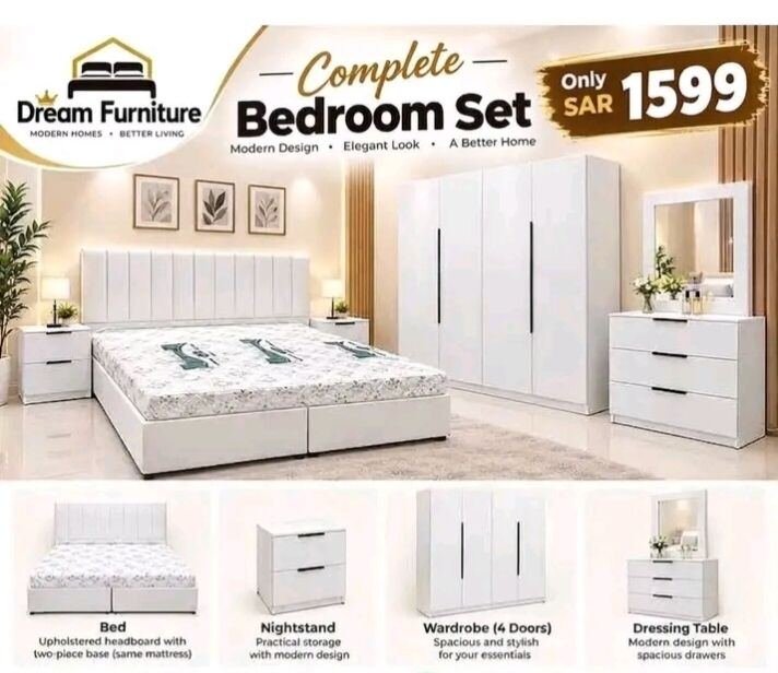 SAR 1, New Luxurious Bedroom Furniture Sets Available At Reasonable Price