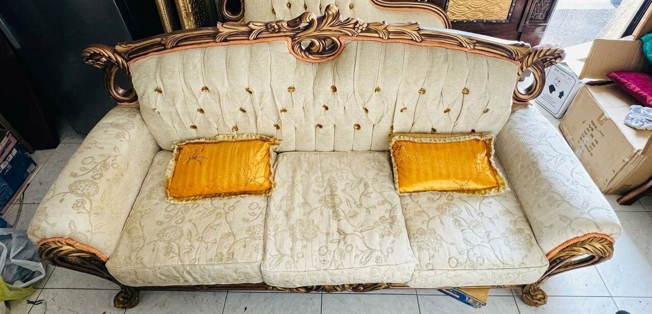 Sofa’s Set With Large Glass Table