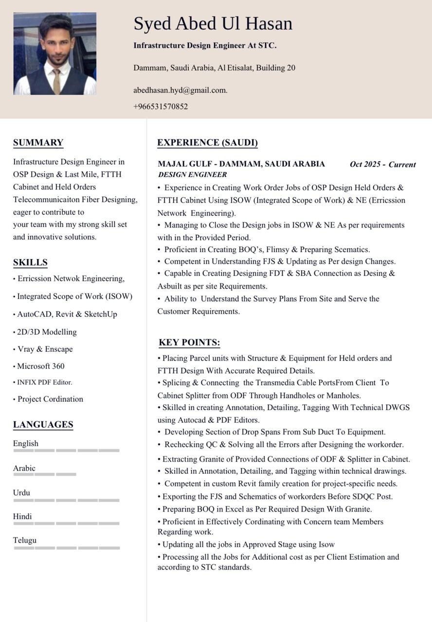 Seeking Job As A Design Engineer / Designer Job In Hvac Arch Interior Or Telecommunication
