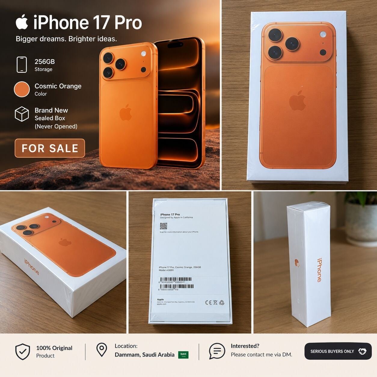 SAR 4100, I Phone 17 Pro 256gb