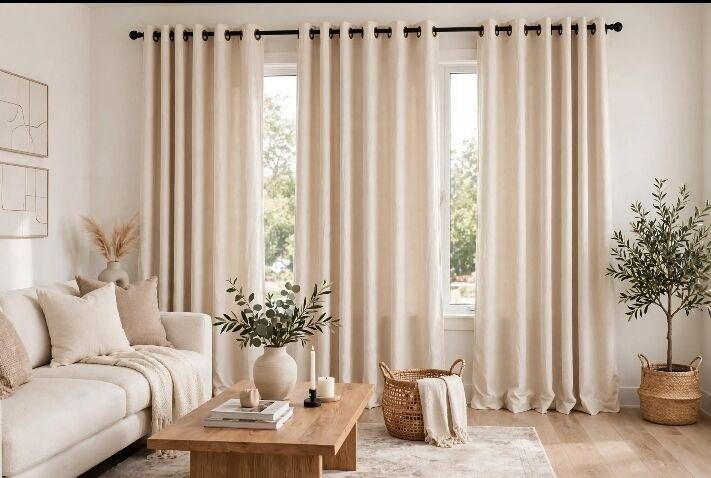 SAR 30, Elegant Window Curtains With Rings Excellent Condition