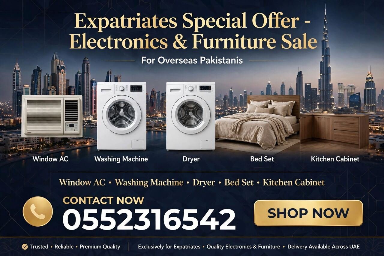 SAR 1, Window AC,Washing Machine,Child Bed Room Set,kitchen Cabnets ,dryer For Sale