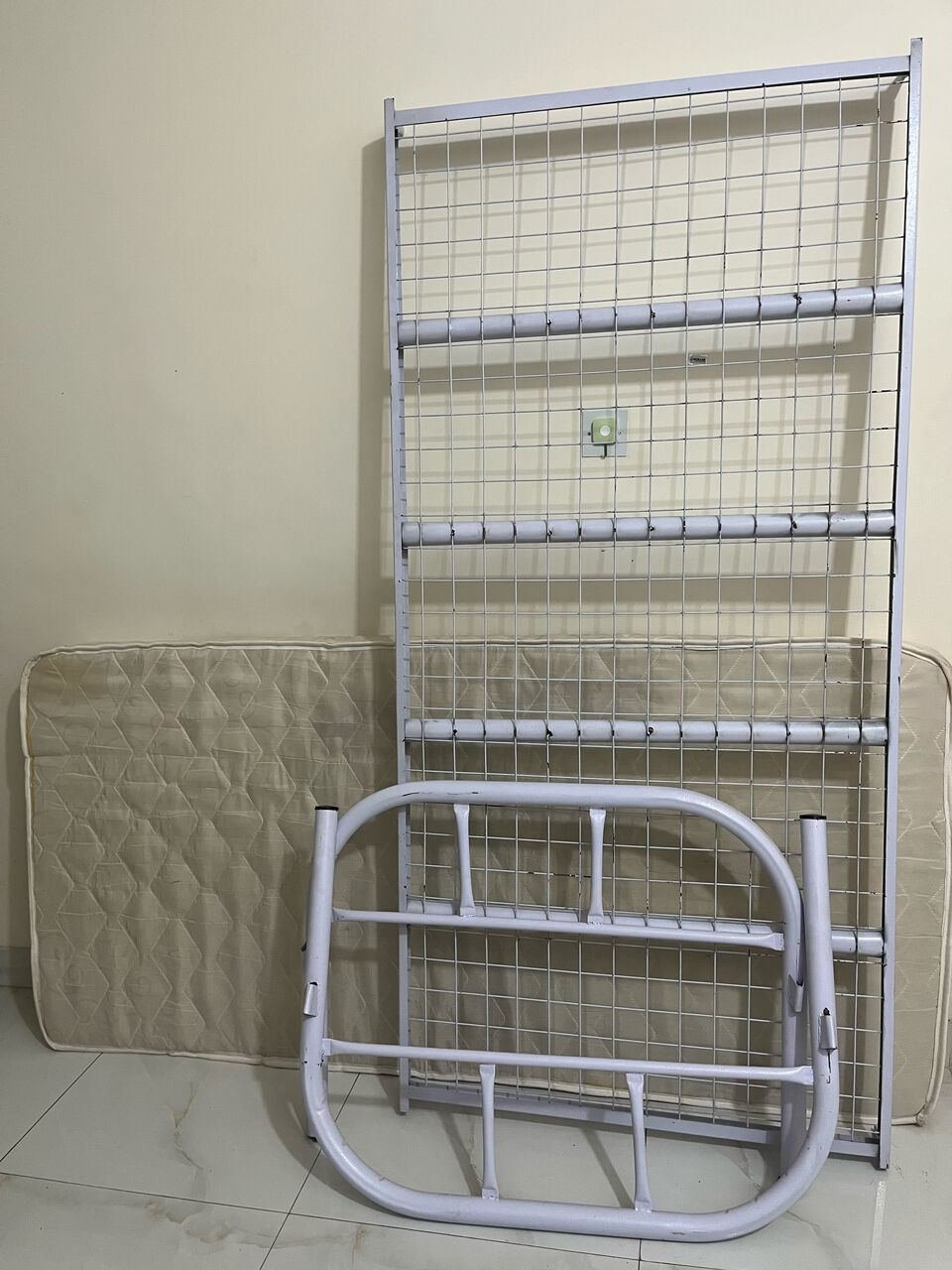 SAR 100, Single Metal Bed Frame With Mattress – Good Condition