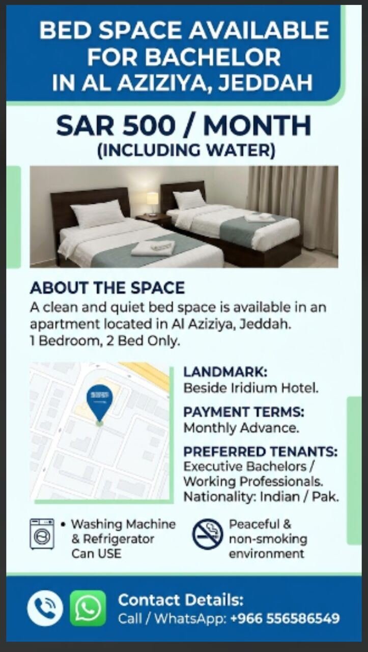 BED SPACE AVAILABLE IN SINGLE ROOM