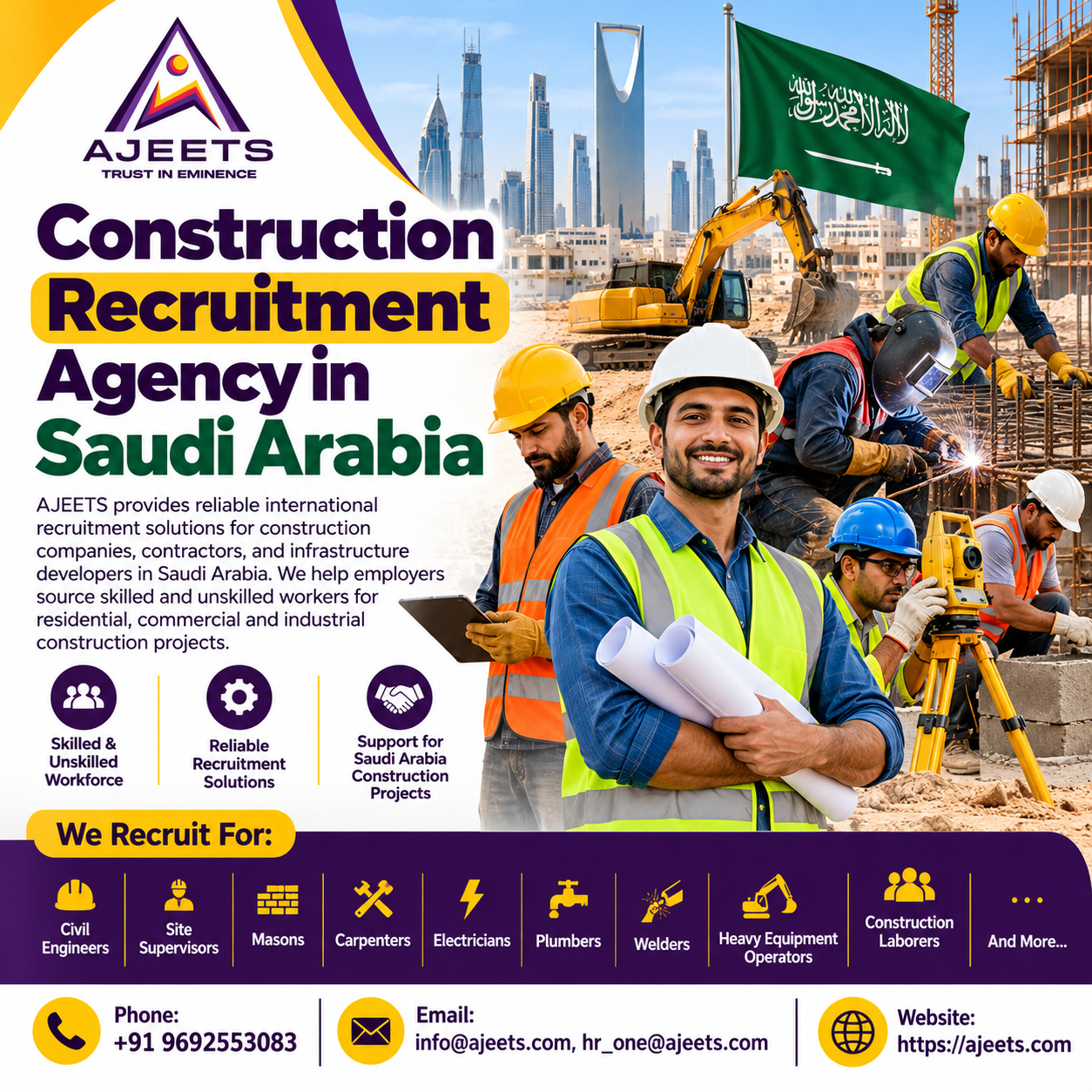 Construction Recruitment Agency in Saudi Arabia | AJEETS