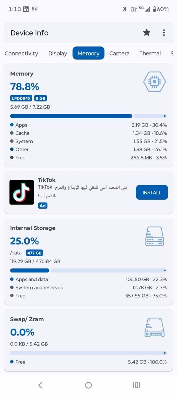 SAR 1000, Moto G6 Power 5G, 512GB Middle East Version