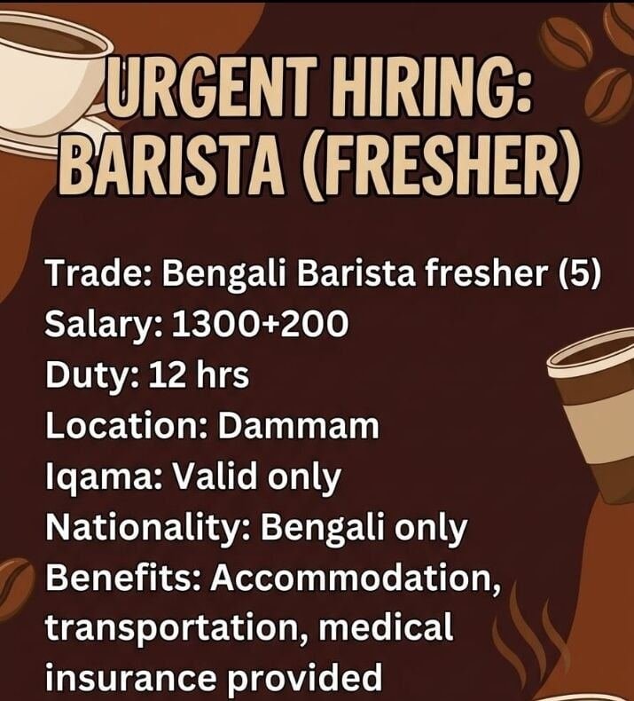 Urgent Requirements Barista