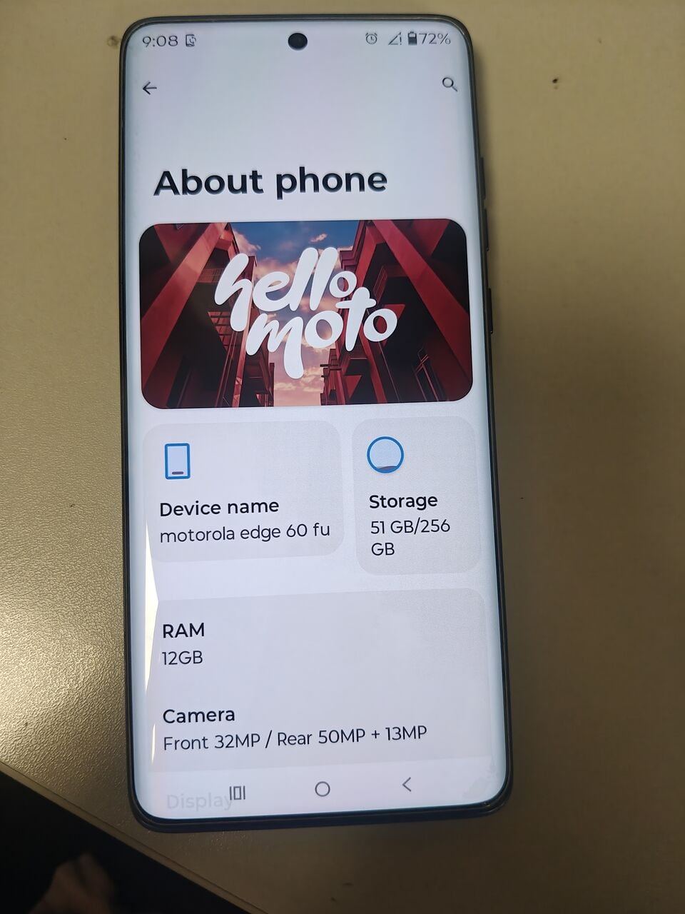 SAR 950, MOTOROLA NEW PHONE EDGE 60 FUSION